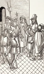 El príncipe Cem, pretendiente al trono otomano, es entregado a Carlos VIII, Rey de Francia, de 